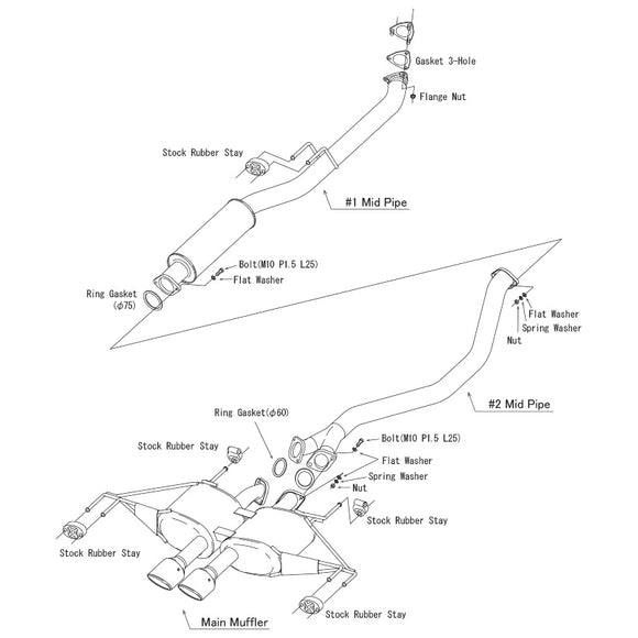 HKS LEGAMAX SPORTS CATBACK EXHAUST - HONDA CIVIC TYPE R FL5 [2023+]
